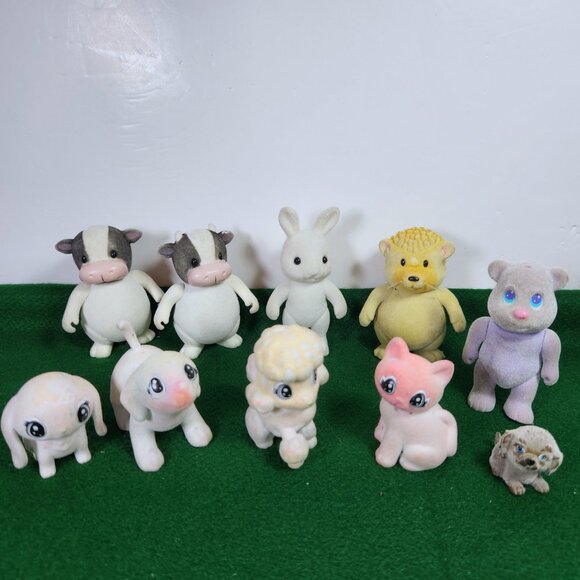 Crayola Scribble Scrubbie Flocked Toys 3 Plus 7 Unmarked Animal Figures - Picture 1 of 16